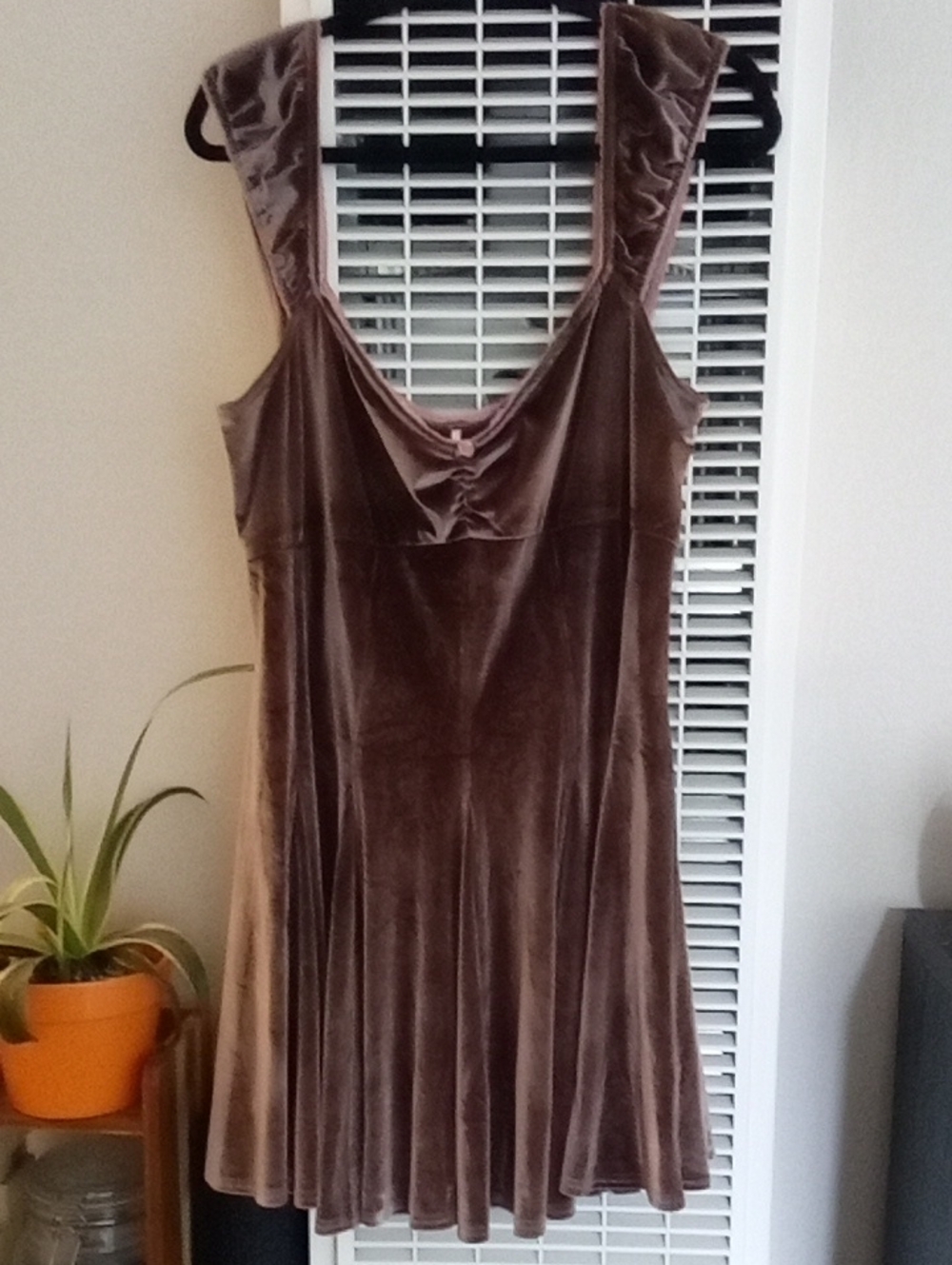 Free People Brown Velvet Mini Dress